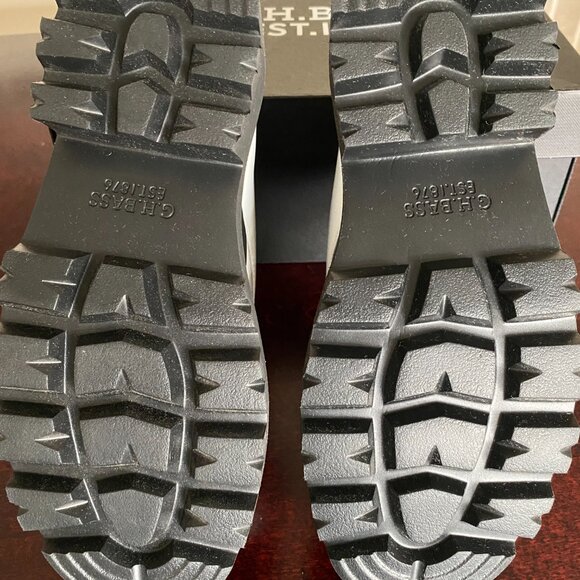 Platform Derby Loafers - G.H. Bass, size 9, blk/wht - Picture 3 of 4